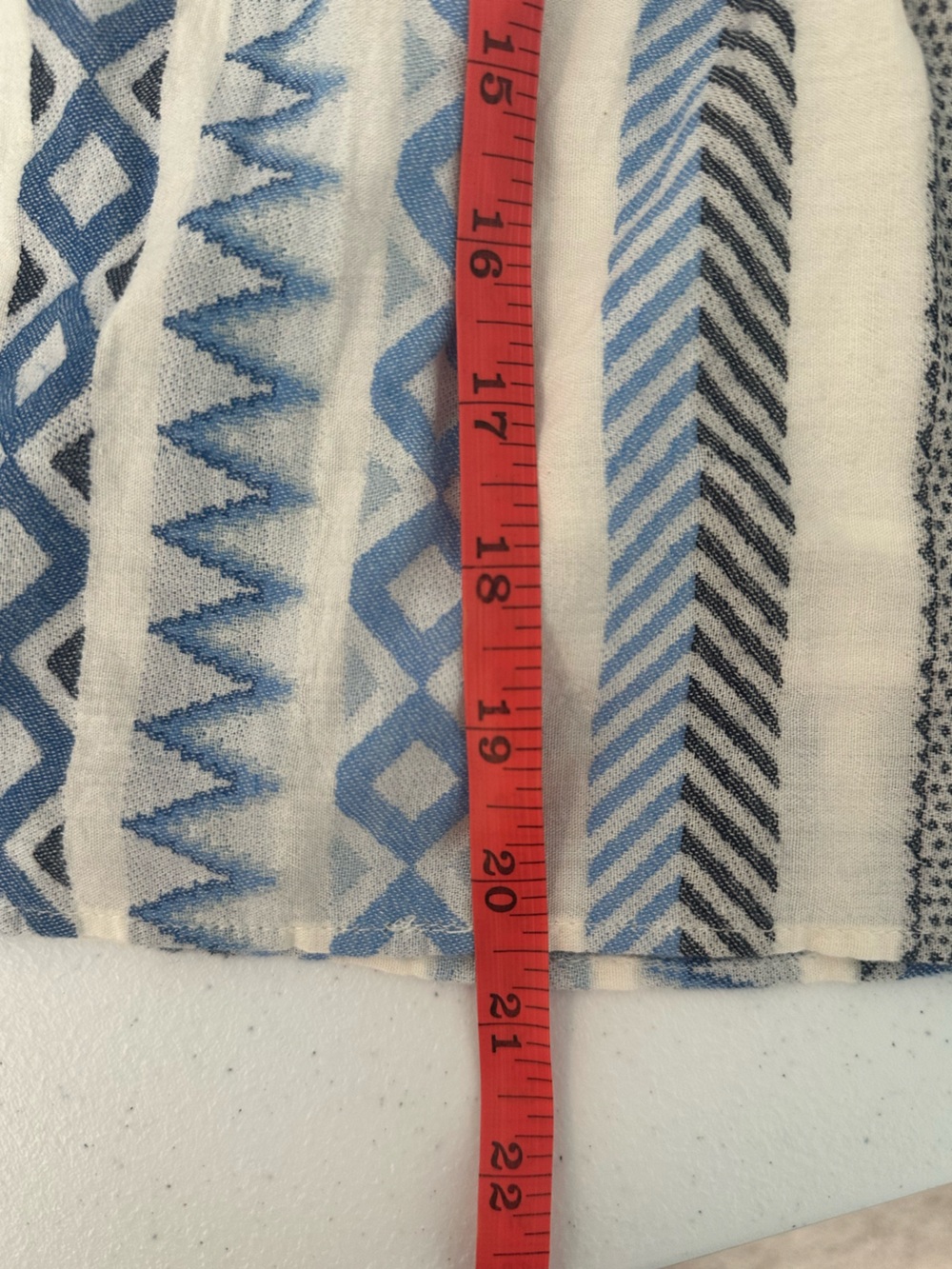 Women’s Loft Outlet XL Blue, White and Grey Geometric Tiered Skirt - Picture 6 of 6